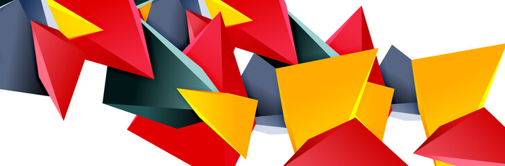 Triangle mosaic abstract background, 3d triangular low poly shapes. Geometric vector illustration for covers, banners, flyers and posters and other