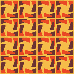 Flat Abstract Seamless Pattern In Retro Style To Decorate Any Surfaces.