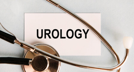On the card text UROLOGY, next to the stethoscope.