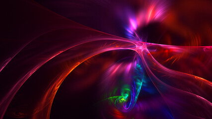 3D rendering abstract colorful fractal light background
