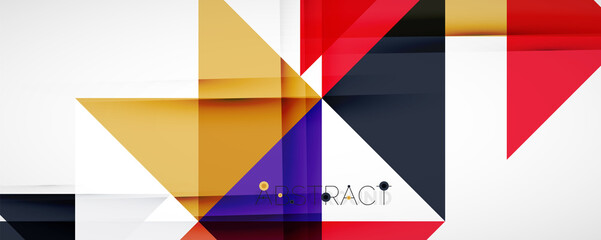 Geometric abstract background. Techno color triangle shapes. Vector illustration for covers, banners, flyers and posters and other designs