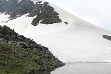 trekking  and hiking on snow mountains of Kashmir 