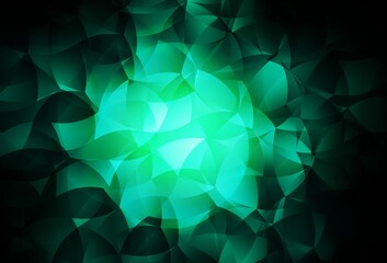 Dark Green vector triangle mosaic texture.