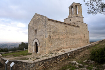 Romanesque church of Sant Miquel de Olerdola, Barcelona province, Catalonia, Spain