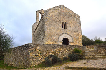 Fototapeta na wymiar romanesque church of Sant Miquel de Olerdola, Barcelona province, Catalonia, Spain