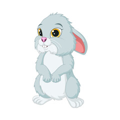 Cute rabbit cartoon standing on white background