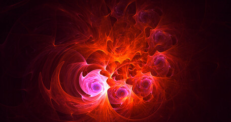 3D rendering abstract fractal light background