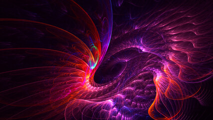 Obraz premium 3D rendering abstract multicolor fractal light background