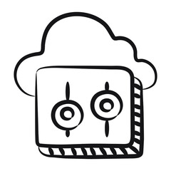 Obraz premium Doodle icon of cloud preferences in modern editable design 