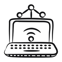 
Doodle wireless connection icon design
