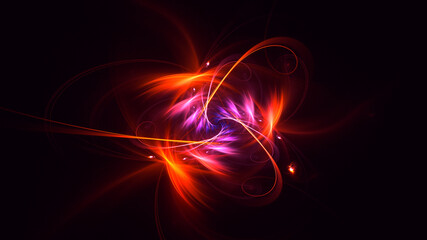 3D rendering abstract multicolor fractal light background