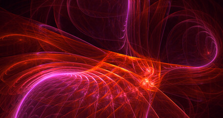 3D rendering abstract multicolor fractal light background