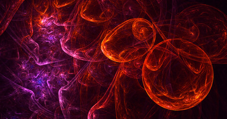 3D rendering abstract multicolor fractal light background