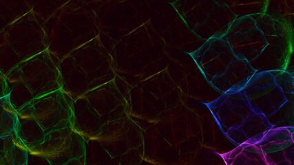 3D rendering abstract multicolor fractal light background
