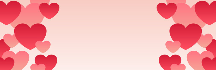 valentine　バレンタイン　ハート　バナー　横長　POP　フレーム　枠　文字入れ用