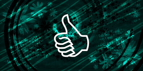 Like icon floral emerald green banner background natural design illustration