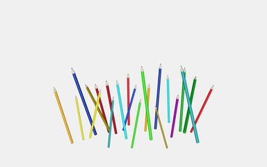 立ち上がった色鉛筆