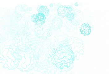 Light Green vector background with circles, curves.