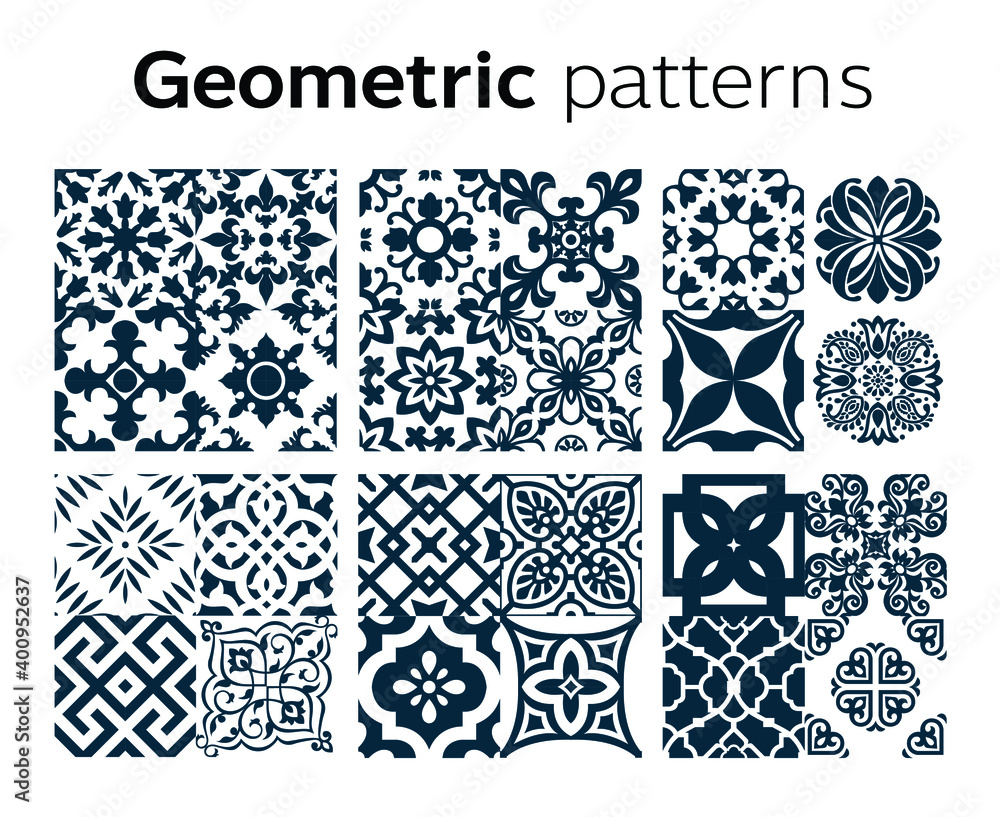 Wall mural grometric patterns design in vector illustration