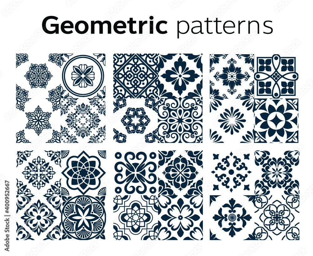 Wall mural grometric patterns design in vector illustration