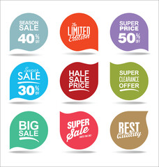 Collection of super sale ribbons stickers and tags template 