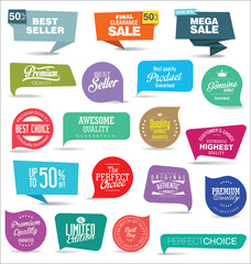 Fototapeta premium Collection of super sale ribbons stickers and tags template 