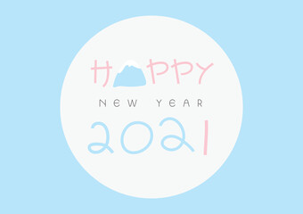 Japanese Happy new year 2021 typography with Mount Fuji banner ep10