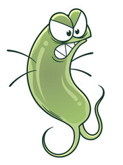 Cartoon bacteria on white background