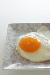 Sunny side up fried egg on dish for breakfast