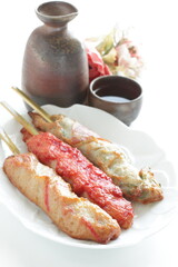 Japanese food, assorted fish ball and crab ball on dish