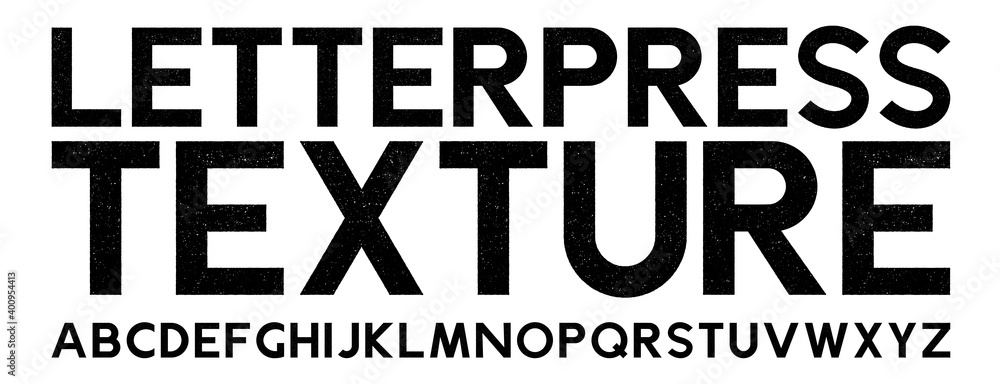 Fototapete textured letterpress geometric display font. works well at large sizes. highly detailed individually
