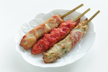 Japanese food, assorted fish ball and crab ball on dish