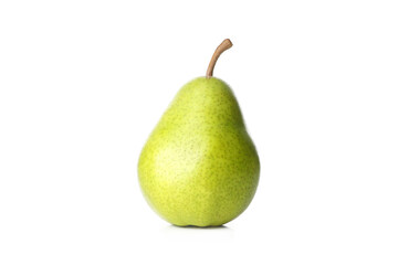 Fresh green pear isolated on white background