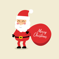 Santa Claus and gift bag illustration
