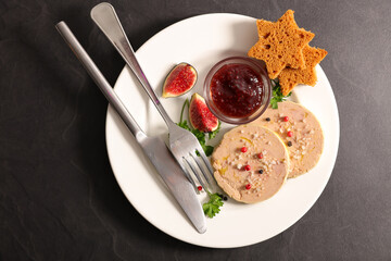 slice of foie gras- french festive gastronomy