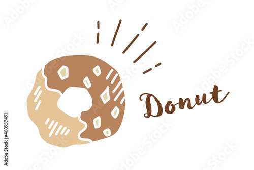 手描きのドーナツのイラスト ドーナッツ スイーツ デザート おしゃれ おやつ ソース Wall Mural Yugoro