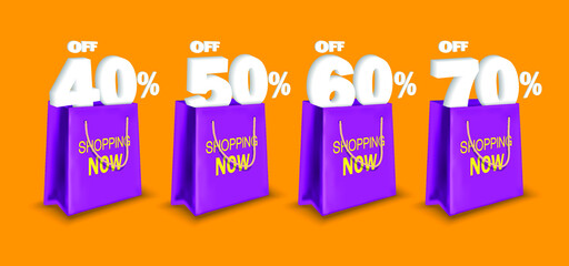40%-60% discount text on shopping cart with super offer text for discount promotion concept design,vector design
