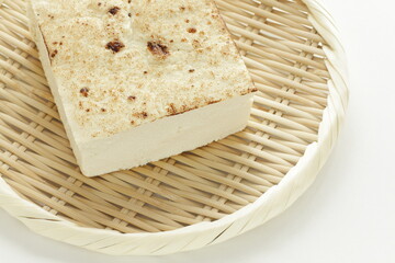 Japanese food, grilled tofu on dish for healthy food ingredient
