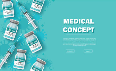 vaccine background. Vaccination concept. Health care and protection. Vector illustration. - obrazy, fototapety, plakaty