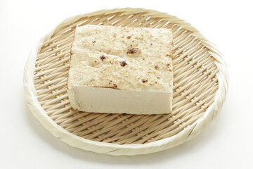 Japanese food, grilled tofu on dish for healthy food ingredient
