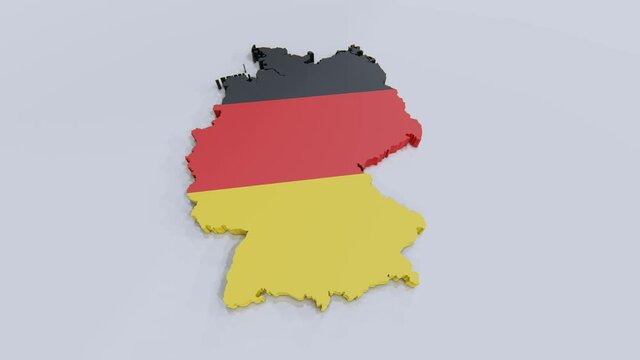 German map with German flag 
