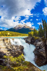 Athabasca Falls, popular with tourists