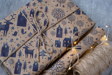 New Year's gifts in craft packaging