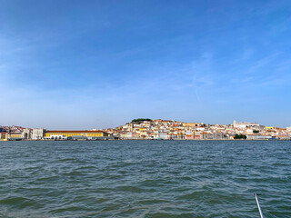 Fototapeta na wymiar Sailing on river Tagus (Tejo), Lisbon, Portugal