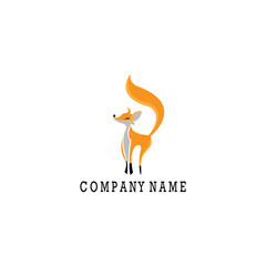 Obraz premium Fox company logo color illustration vector design clip art