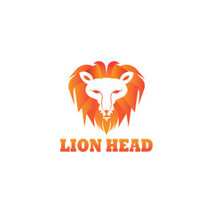 Fototapeta premium lion head logo illustration color line design vector template