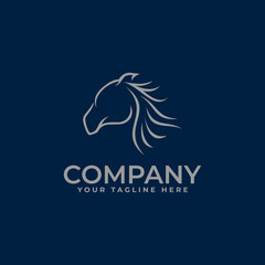 horse logo with minimalistic line art