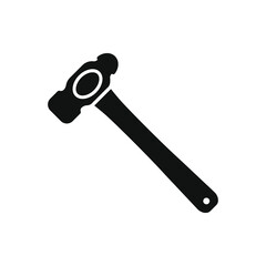 Hammer icon flat style isolated on white background. Vector illustration