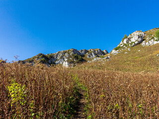 Mountain landscape, autumn sketches from tourist routes, recreation places for citizens.