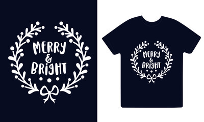 Merry and Bright vector design